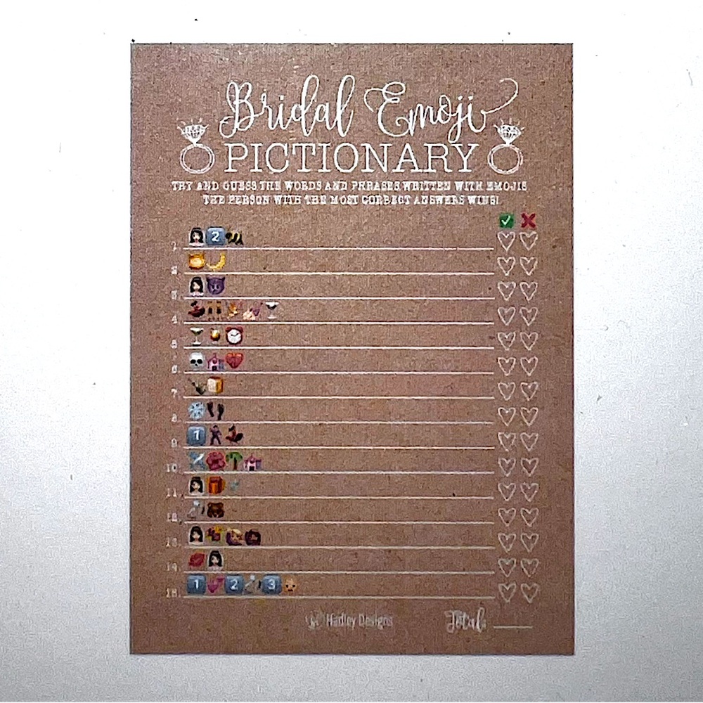 NWT - Hadley Designs Bridal Emoji Pictionary Game Cards
